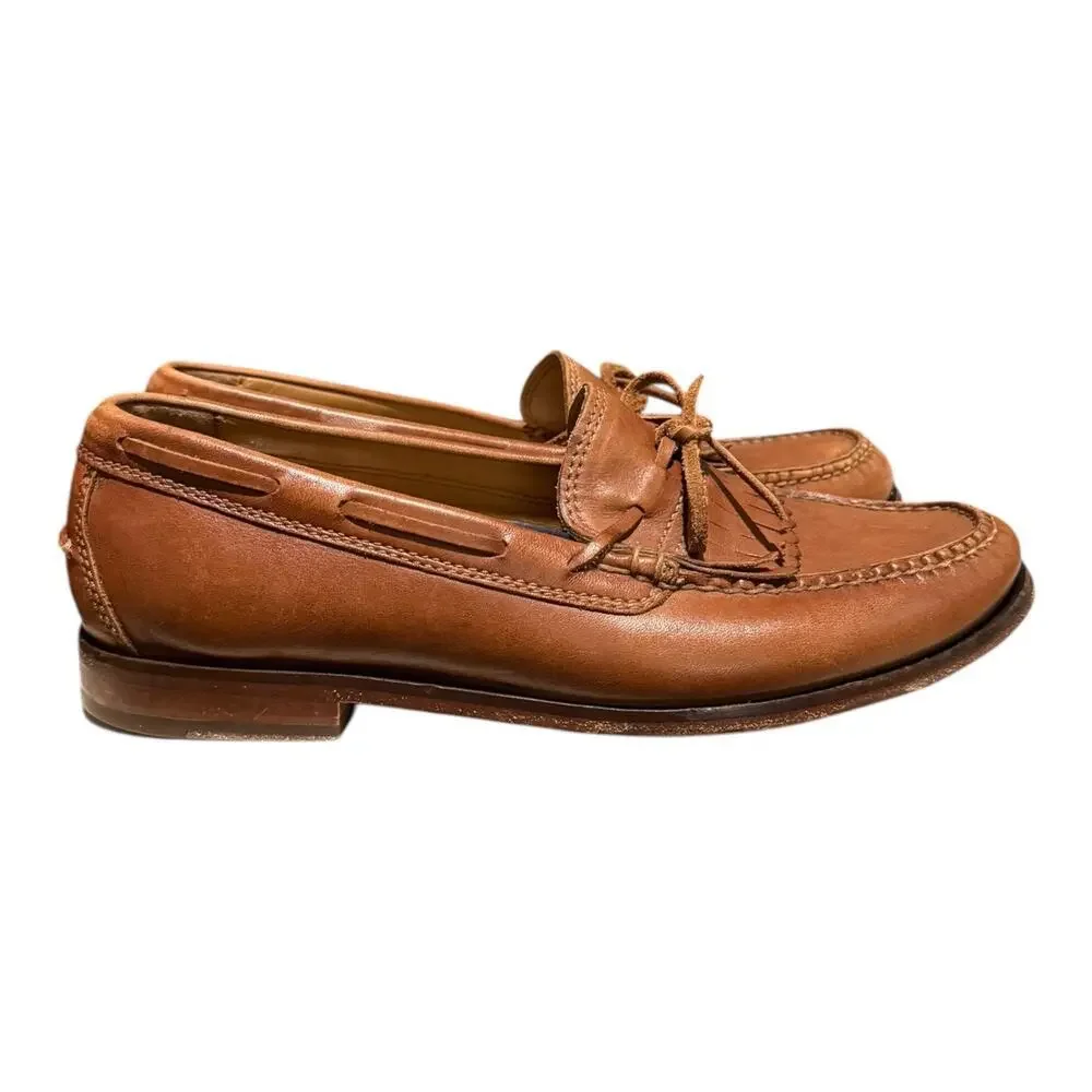 Cole Haan Pinch Men’s Tassel Kilted Leather Moccasin Cognac Brown Size 9.5 M
